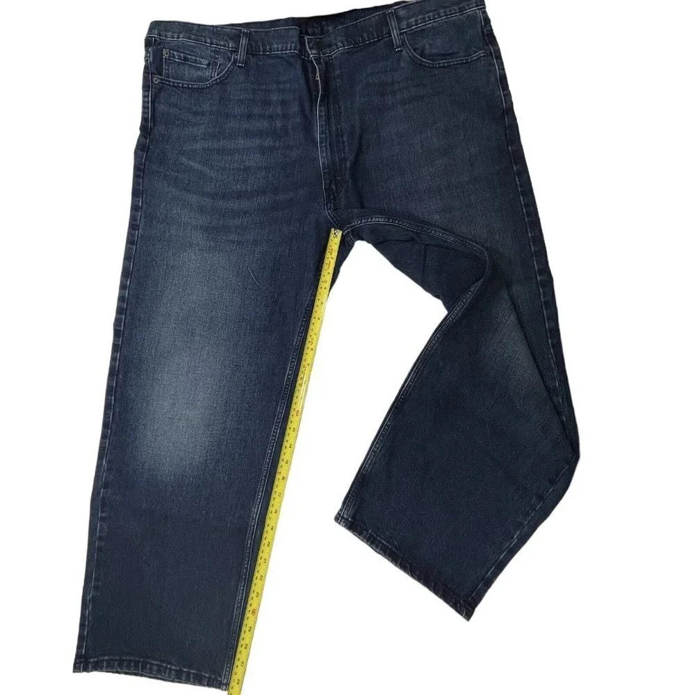 LEVI STRAUSS 550 Black Label Jeans Mens Relaxed Denim W50 L30 Straight Stretch‎